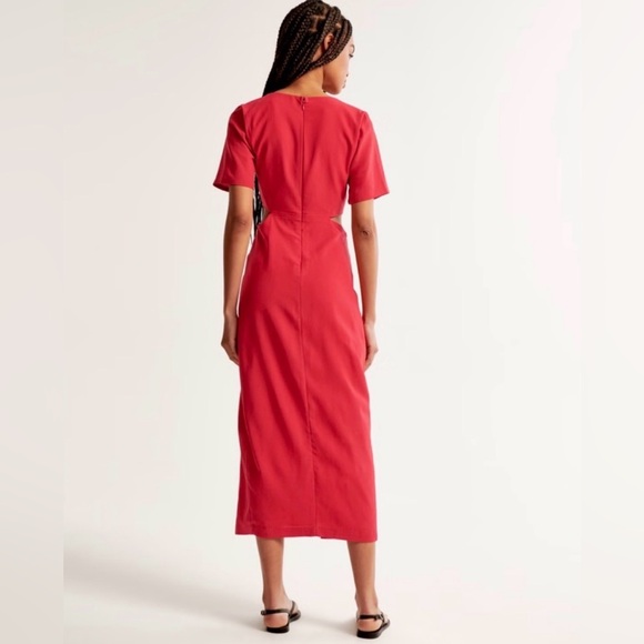 Abercrombie & Fitch Knotted Cutout Midi Dress XS NWT - Picture 4 of 9